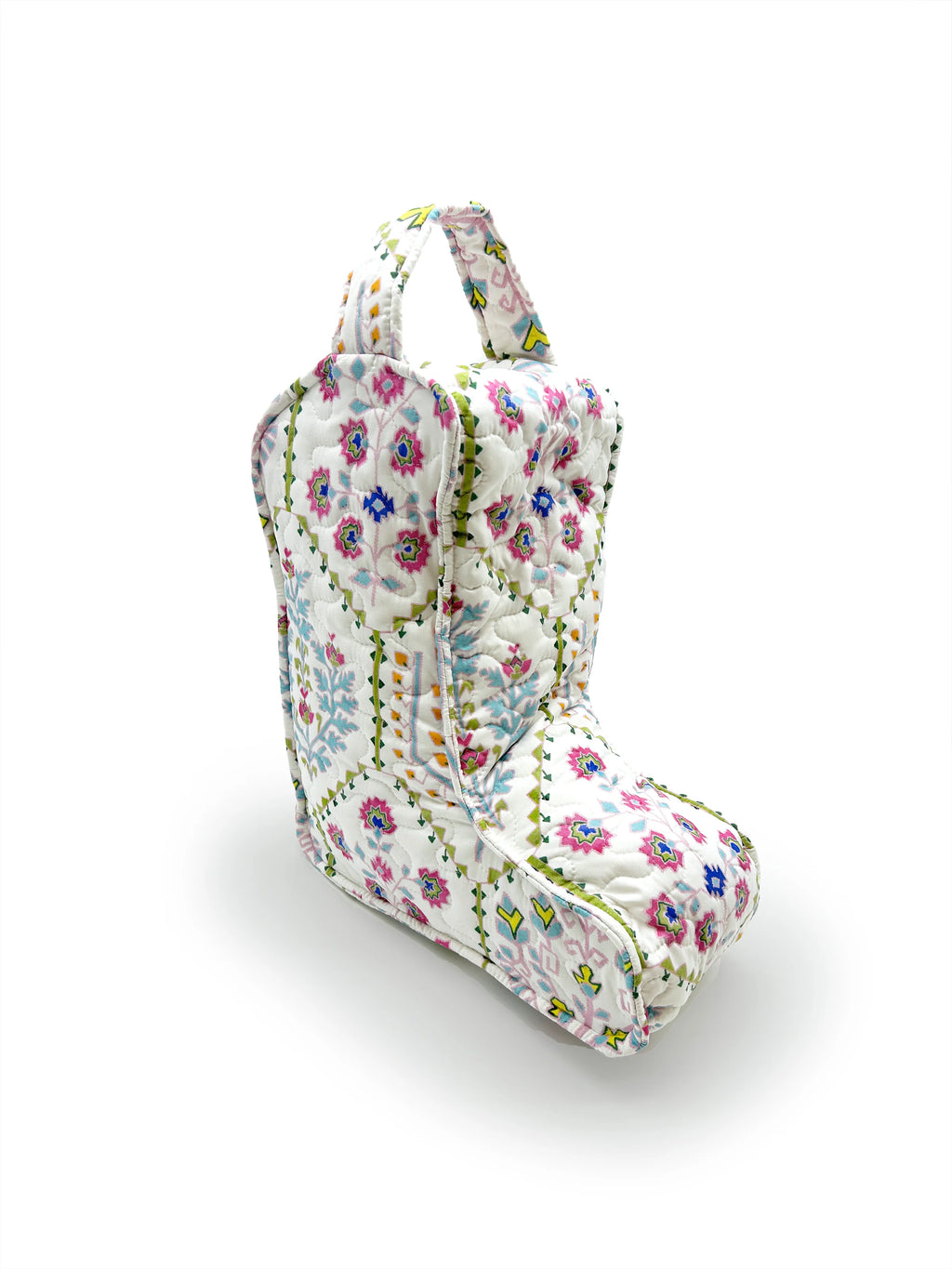 Tavi White Quilted Tall Boot Bag  | Ida Mae Home