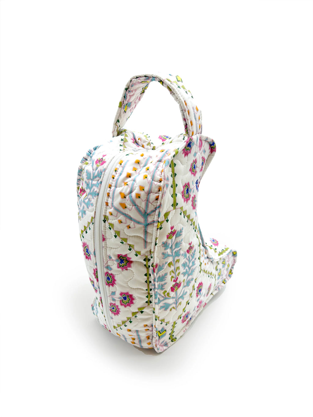 Tavi White Quilted Tall Boot Bag  | Ida Mae Home