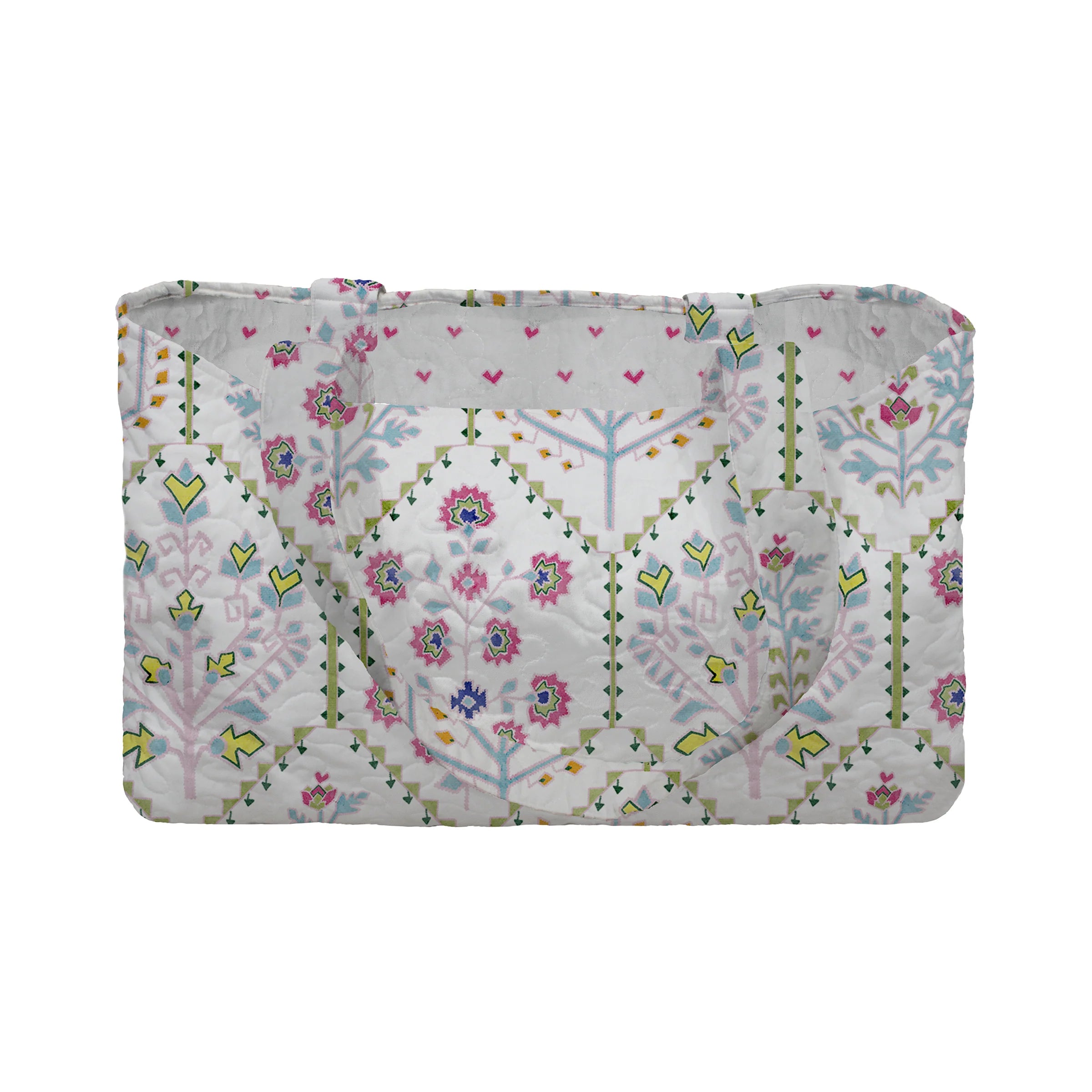 Tavi White Quilted Tote Bag  | Ida Mae Home