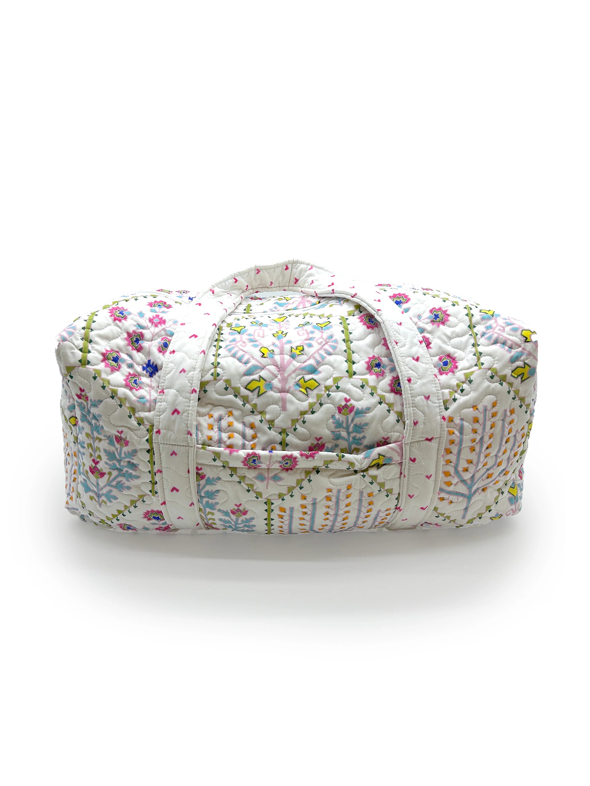 Tavi White Quilted Duffle Bag  | Ida Mae Home