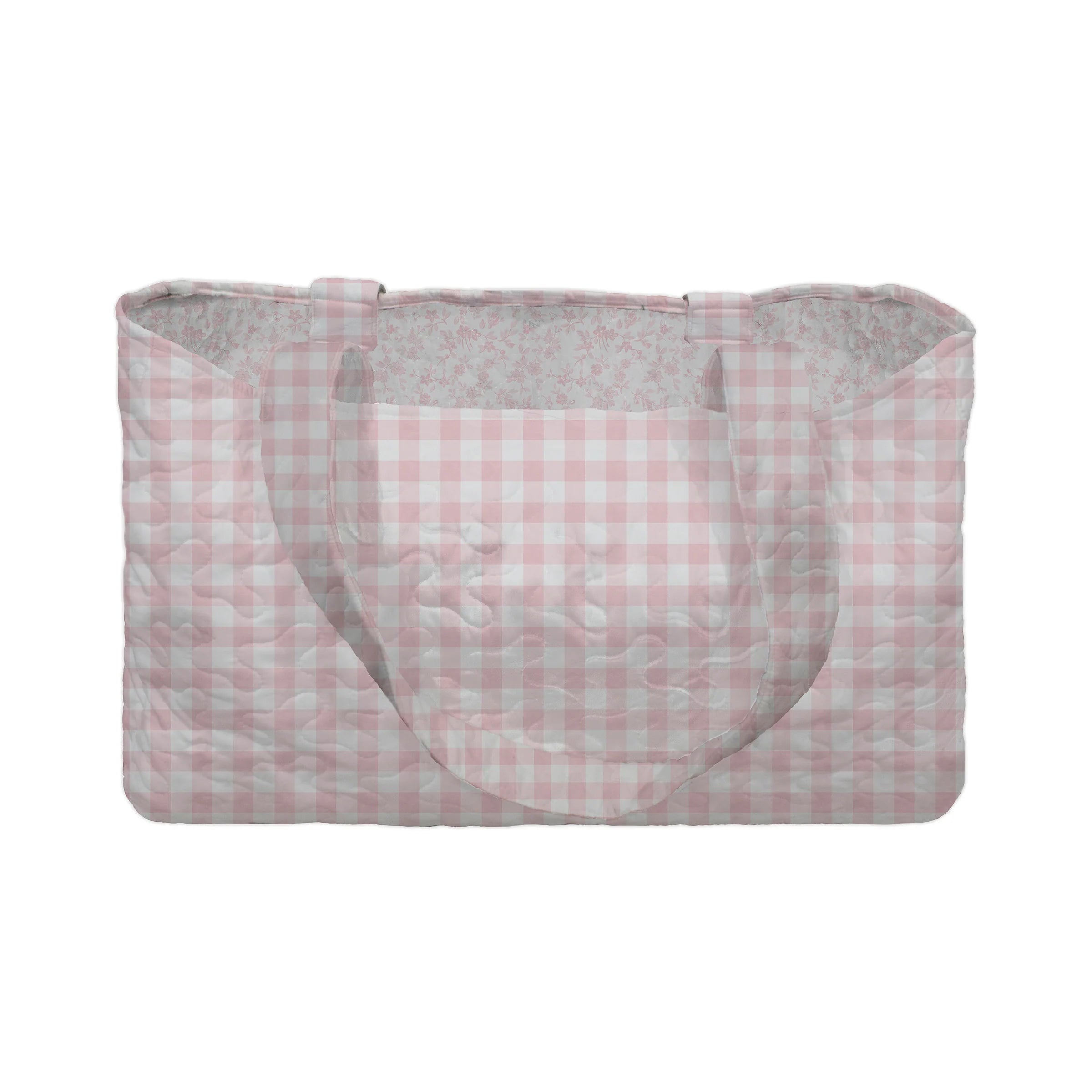 Pink Gingham Quilted Tote Bag  | Ida Mae Home