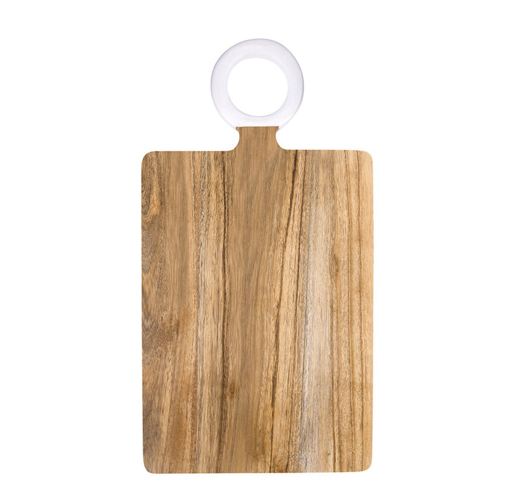 Enamel Handle Serving Board | White