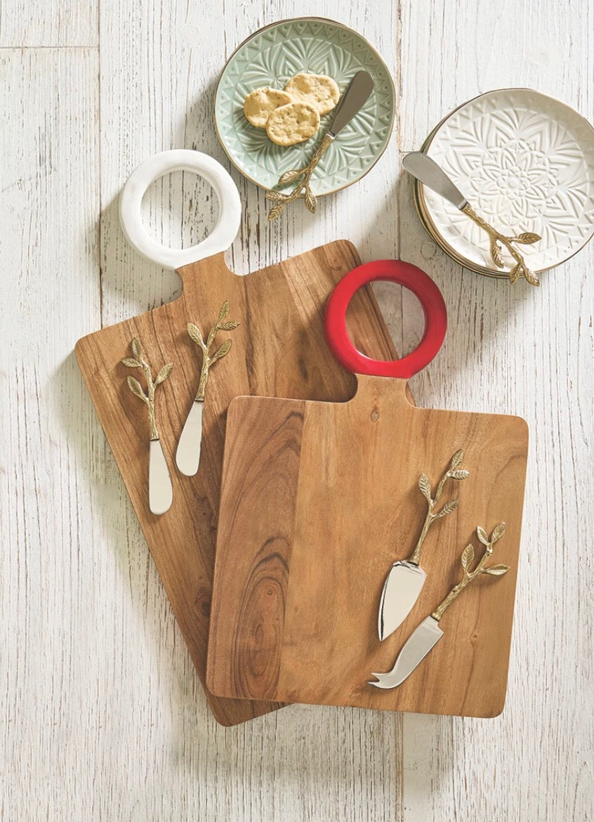 Enamel Handle Serving Board | White