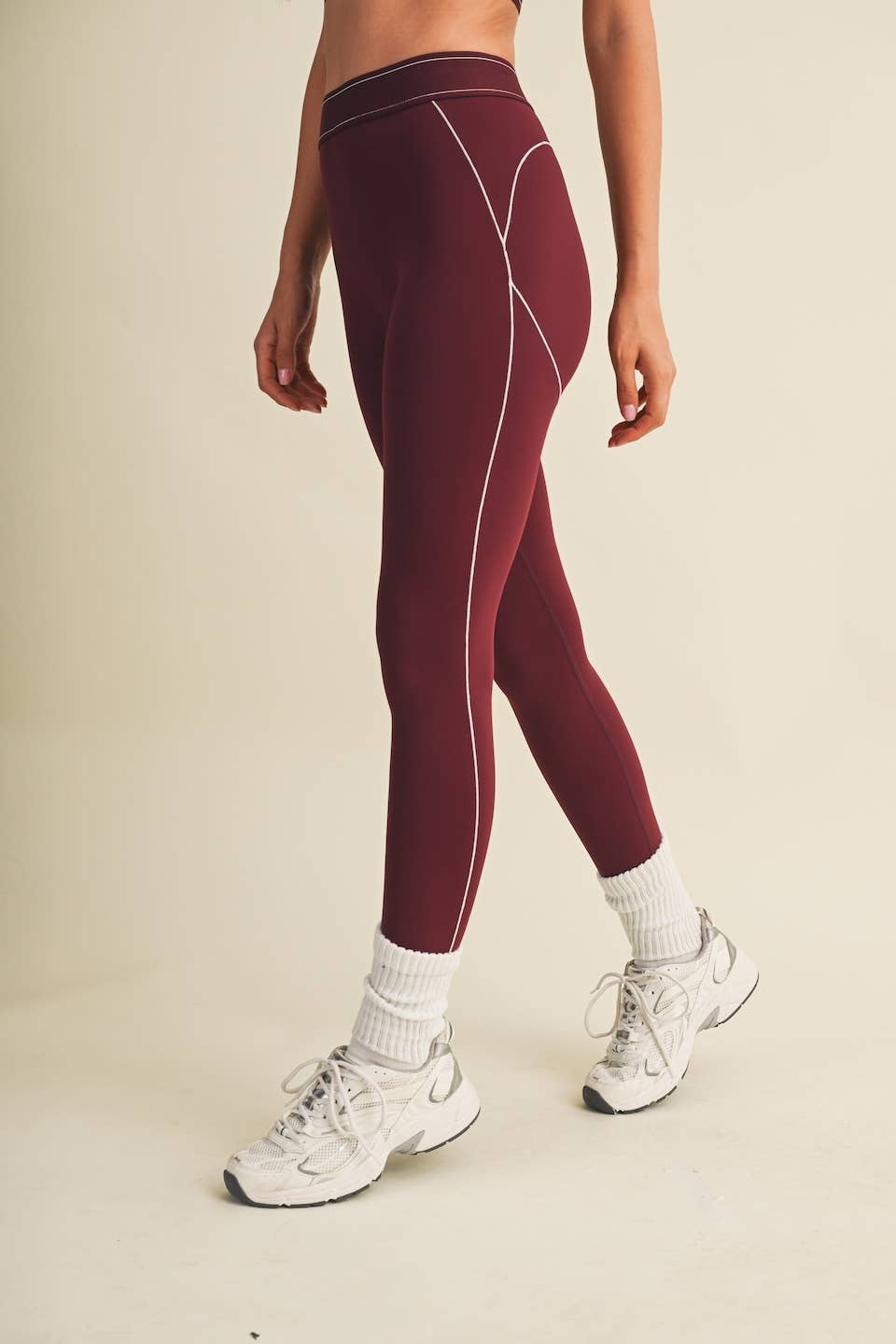 Burgundy High Rise Contour Legging