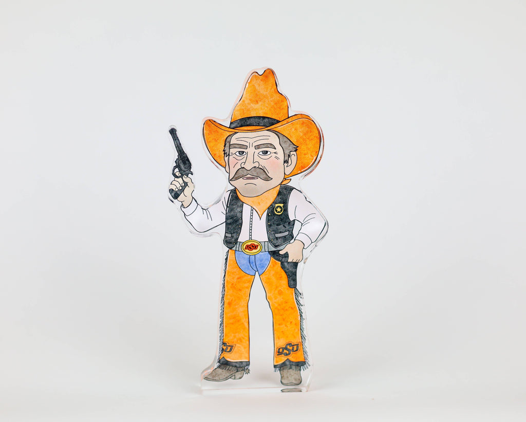 Pistol Pete Acrylic Shelfie | Oklahoma State Decor | OSU Art