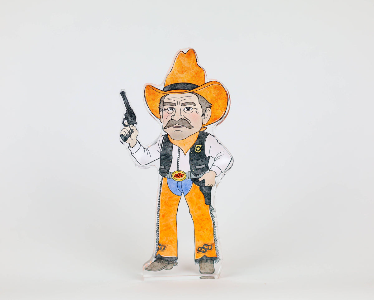 Pistol Pete Acrylic Shelfie | Oklahoma State Decor | OSU Art