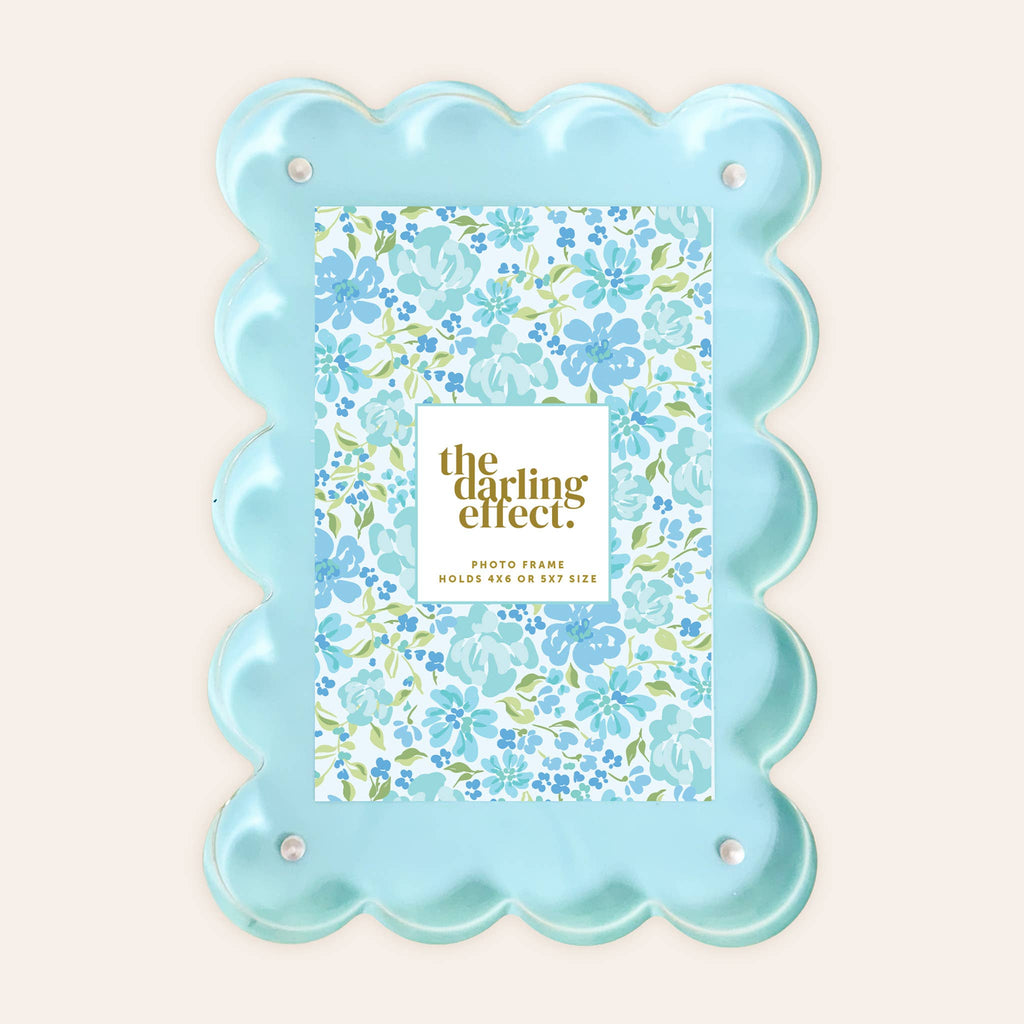 Blue Rectangle Scalloped Acrylic Frame