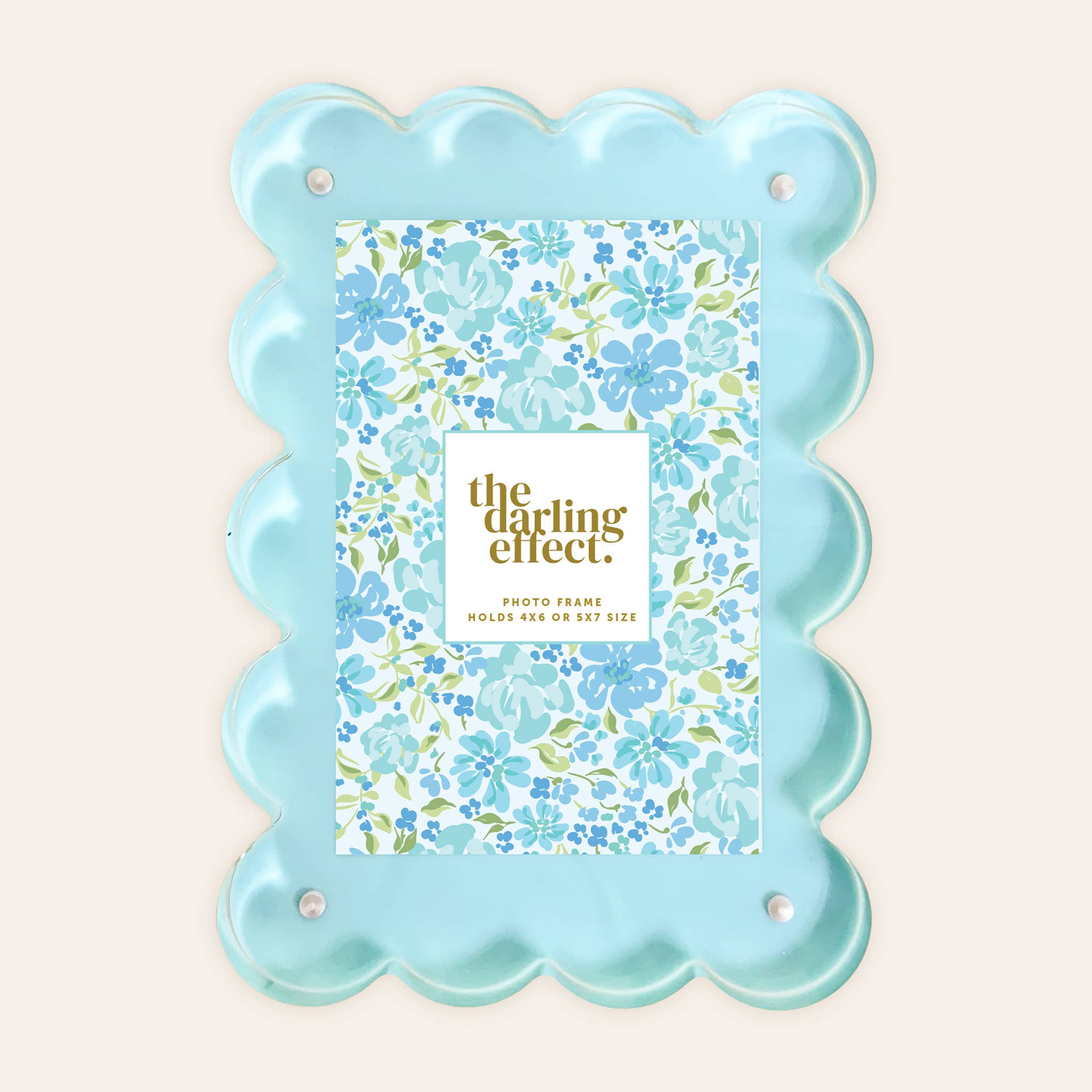 Blue Rectangle Scalloped Acrylic Frame