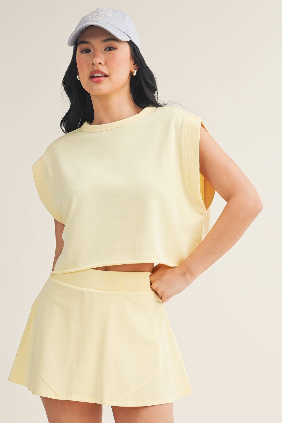 Mineral Wash Skort Set | Butter Yellow