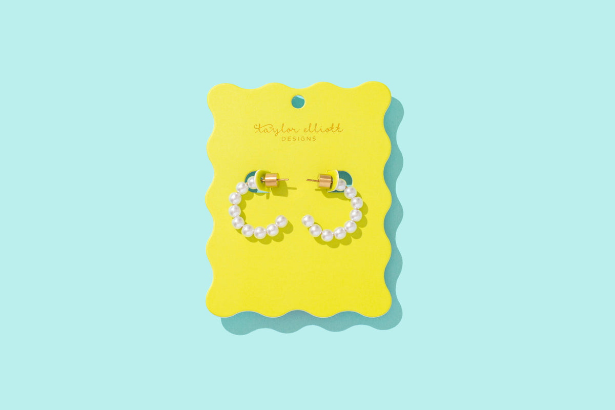 Hoop Earrings - Small - Gold-Plated w/Pearls - Olivia
