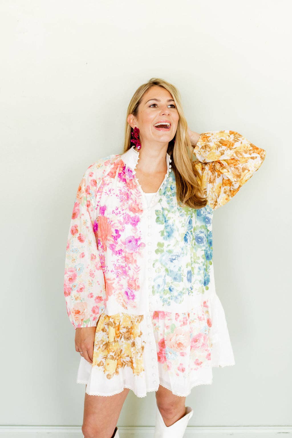 Flora Statement Earrings - Pinot Noir