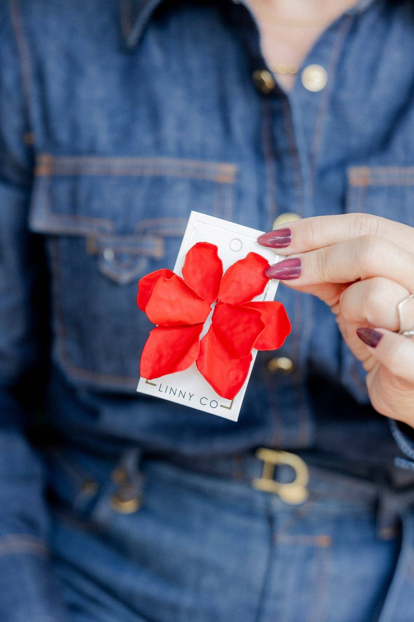 Eden Statement Earrings - Red