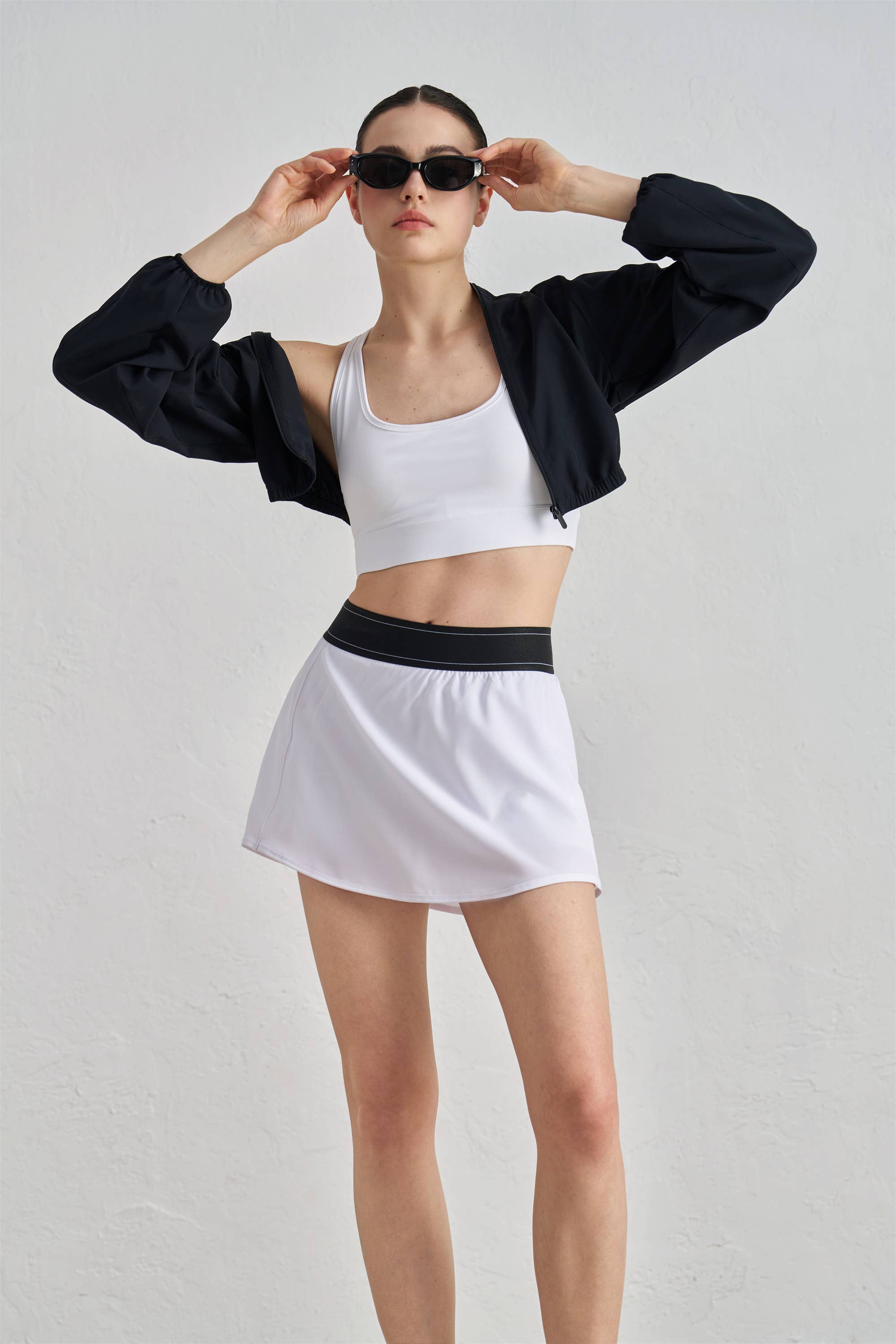 Blair Contrast Waistband Active Skirt: Echo Blue