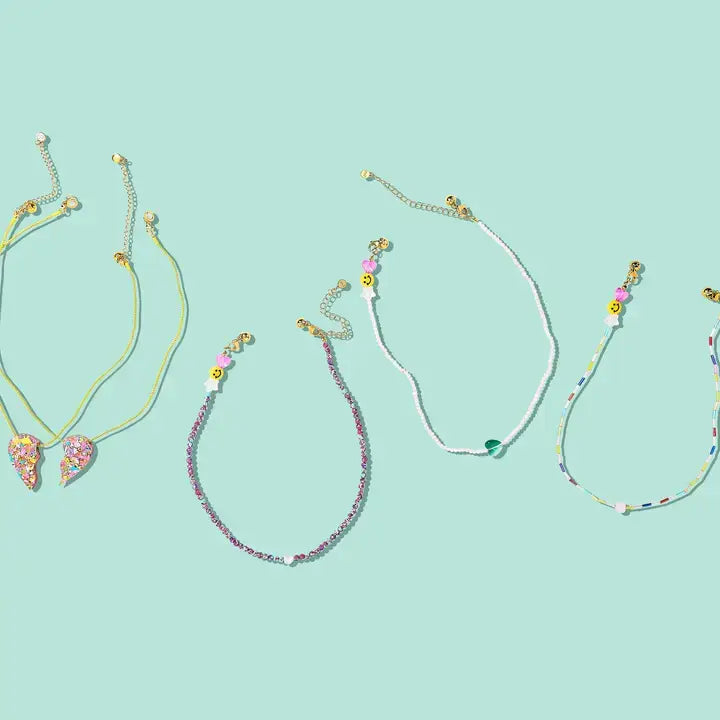 Beaded Necklace - Pastels w/ Gold Cross - Izzy
