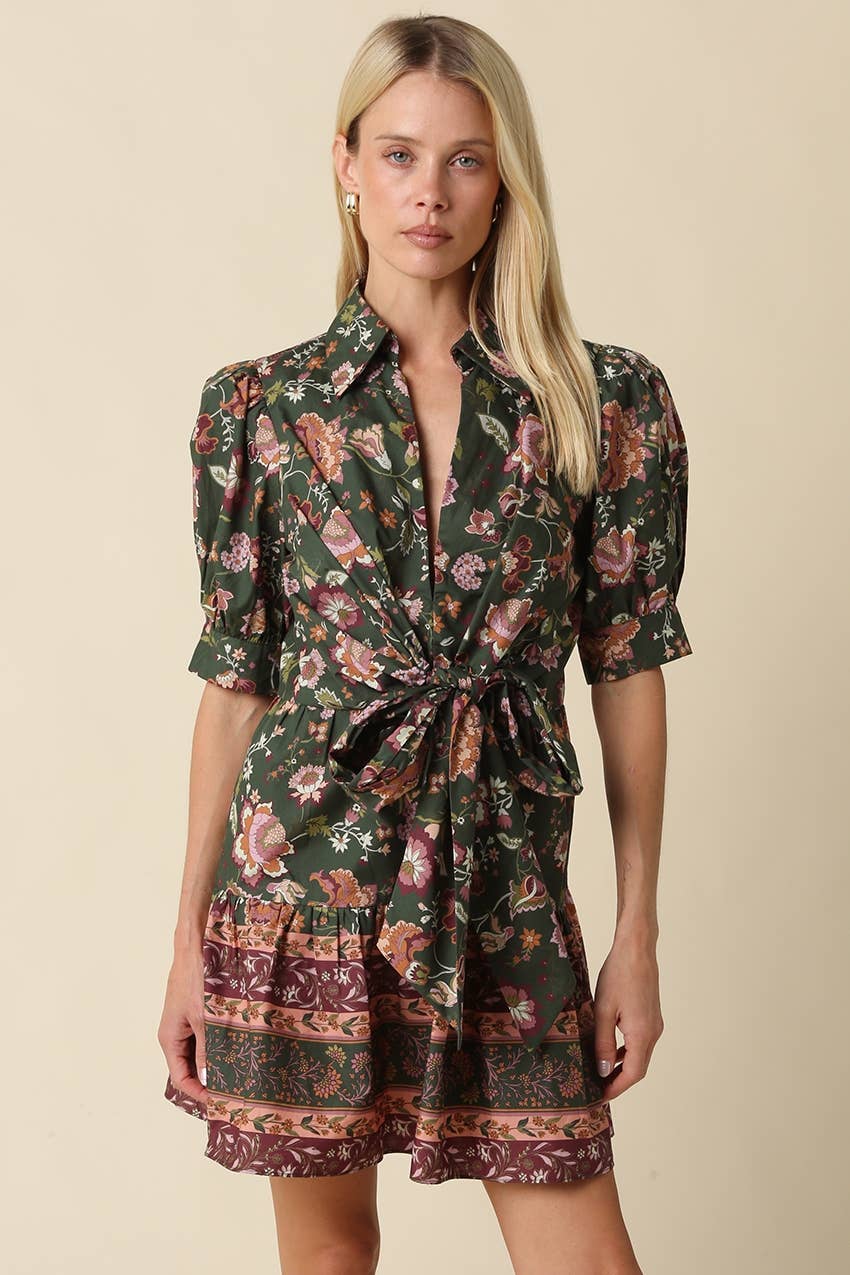 Dana Floral Wrap Mini Dress