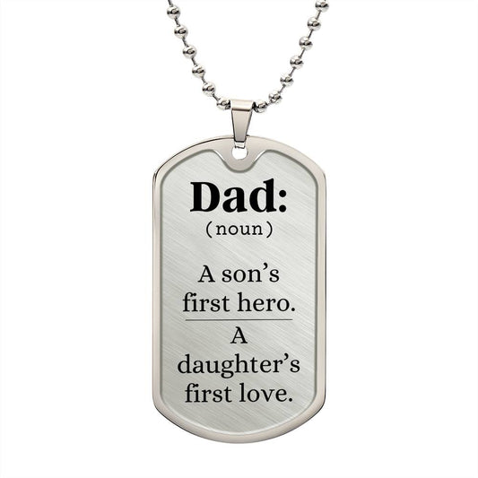Definition of Dad Dog Tag necklace