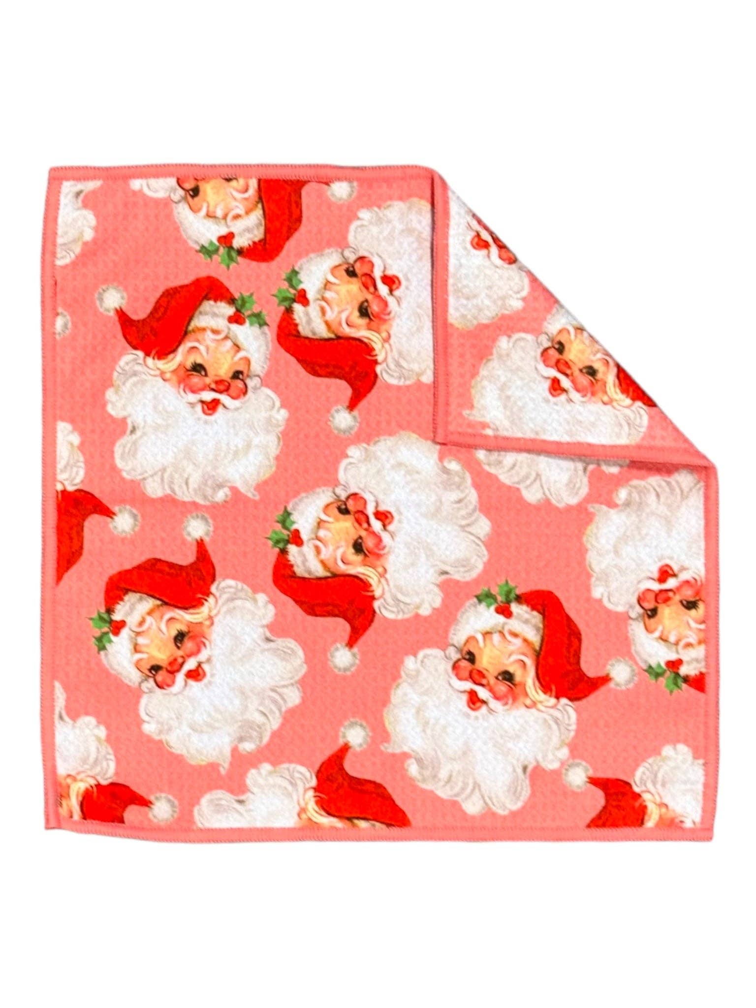 His Cheeks were like Roses His Nose Like A Cherry: Double-Sided Washcloth: Pink / 12x12 in / Washcloth