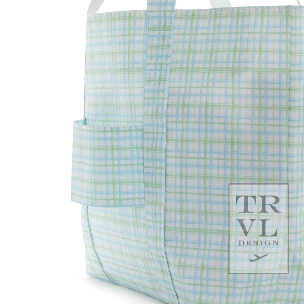 Plaid Green Jumbo Tote by TRVL Designs