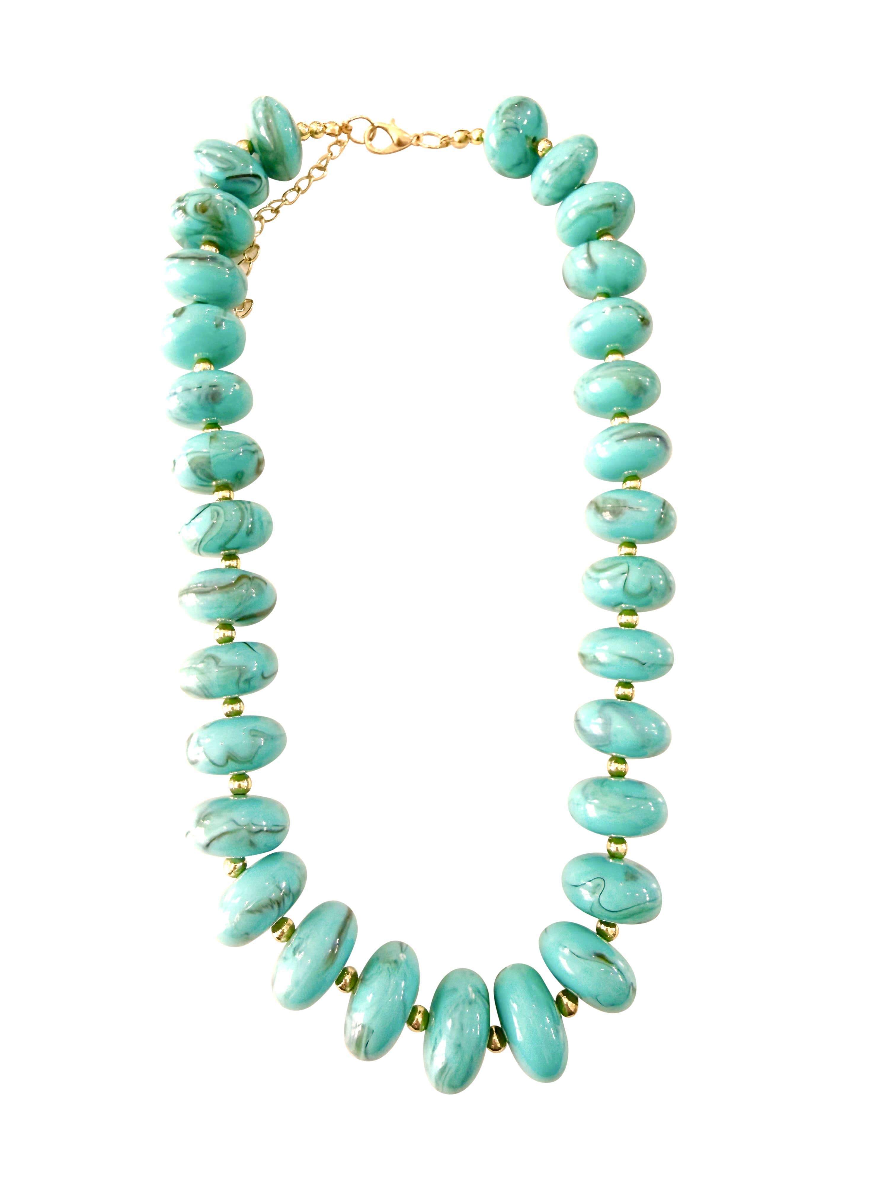 Holly Chunky Beaded Necklace | Turquoise