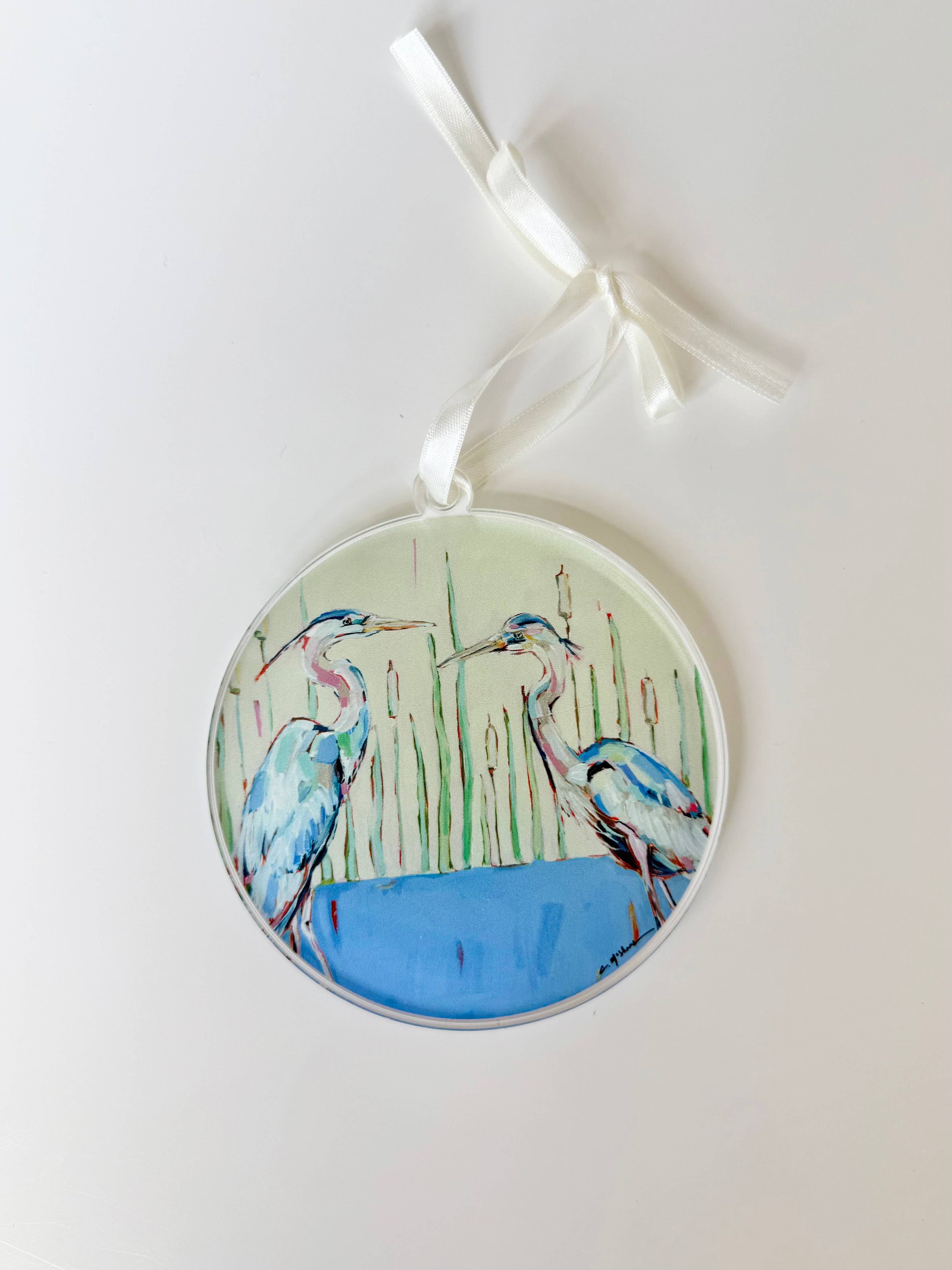 "Blue Herons" ornament