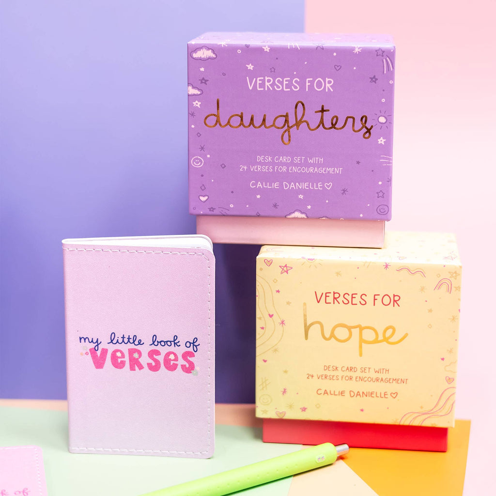 Verses for Daughters – Bible Verse Card Set + Display Stand