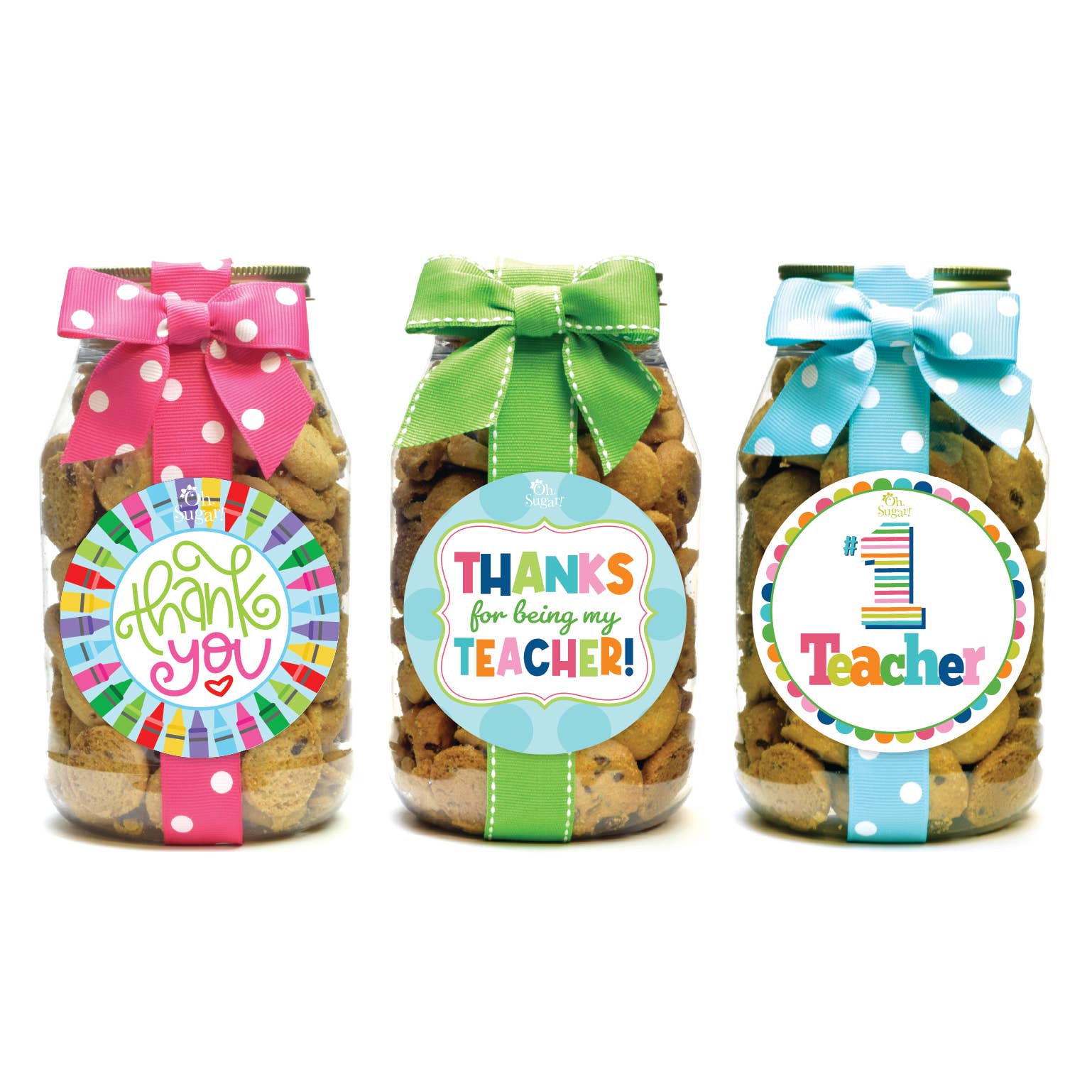 Oh Sugar! Nams Bits Quart Cookie Jars in Chocolate Chip- Teacher Assortment