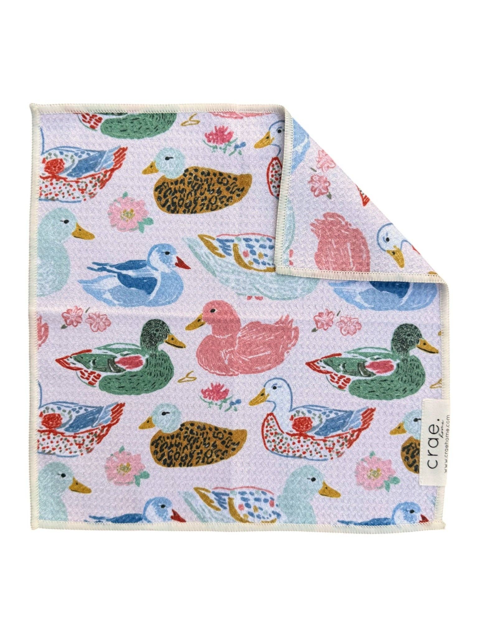 Pondside Feeding: Double-Sided Washcloth (12 in x 12 in)