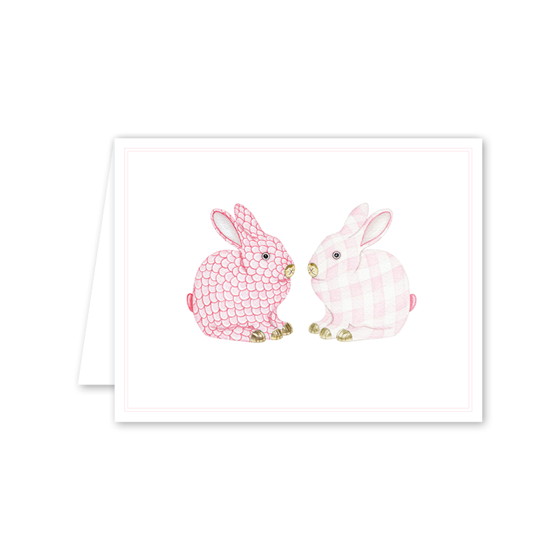 Porcelain Bunnies Pink: Boxed Set of 8 Cards