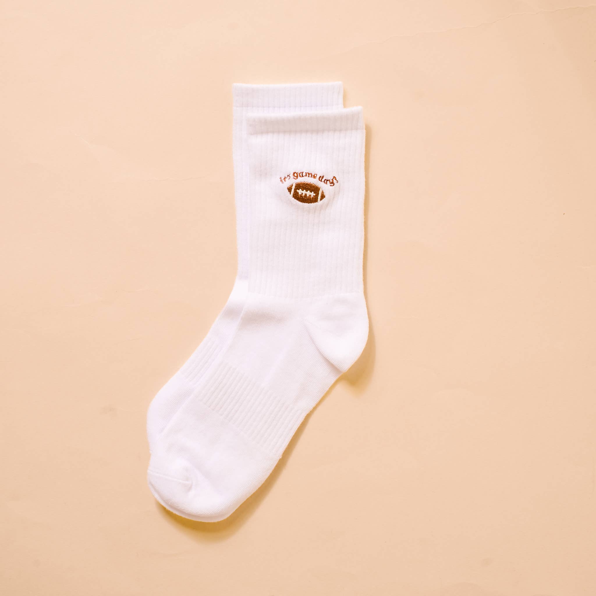 Embroidered Crew Socks-It's Game Day
