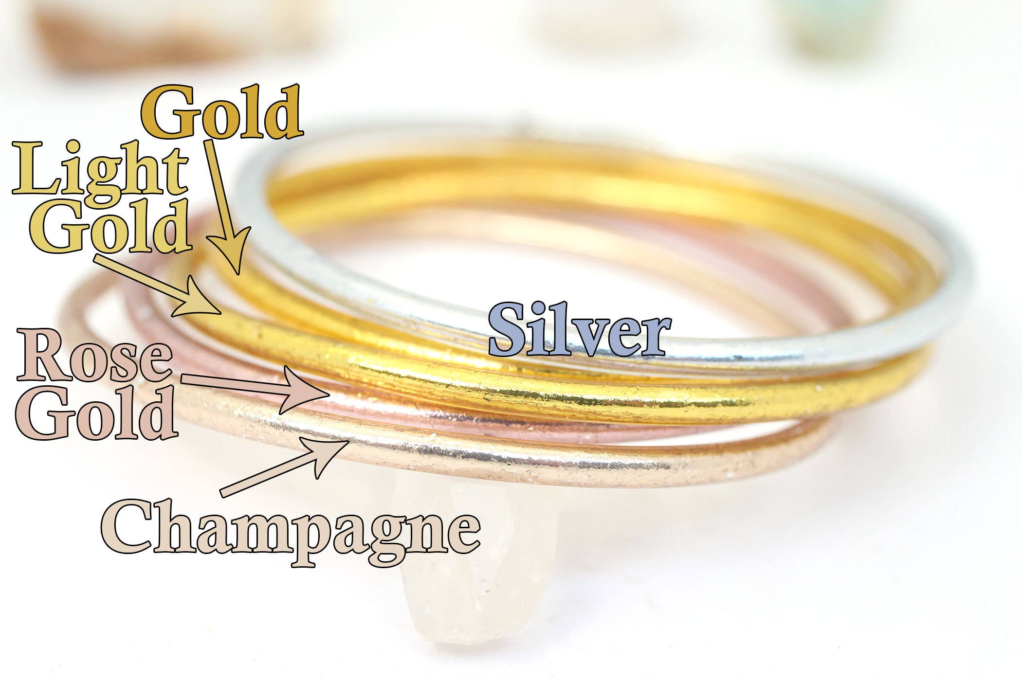 Champagne Thin Thai Buddhist Temple Bracelet Bangle