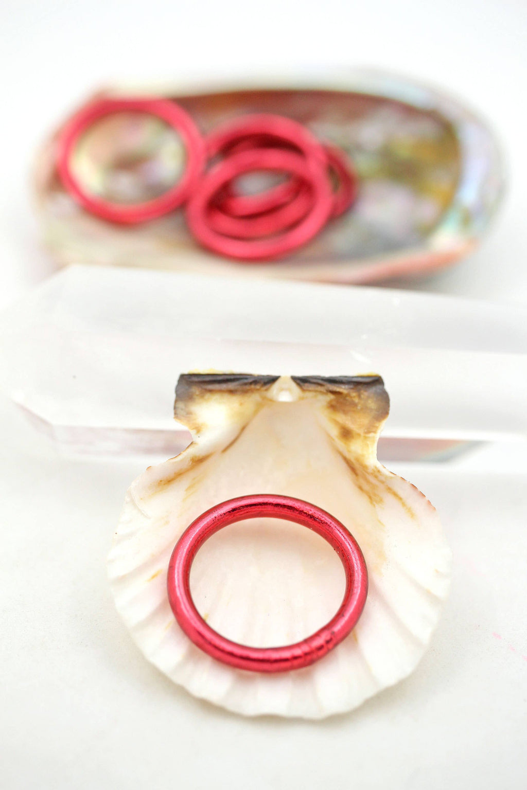 Pink Thai Buddhist Temple Rings
