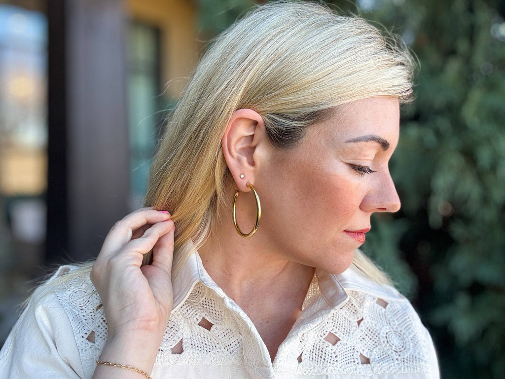 Terry Hoop Earrings | X-Large - Gold-Plated
