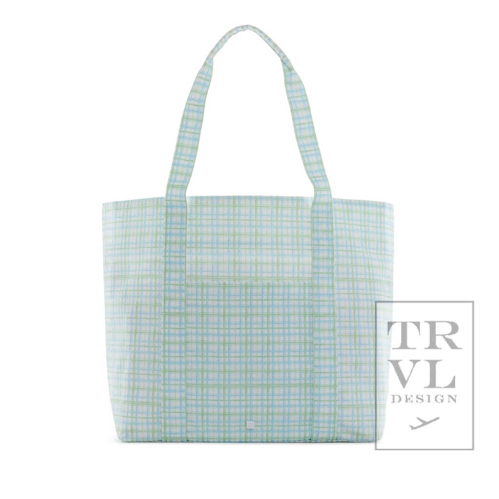 Plaid Green Jumbo Tote by TRVL Designs