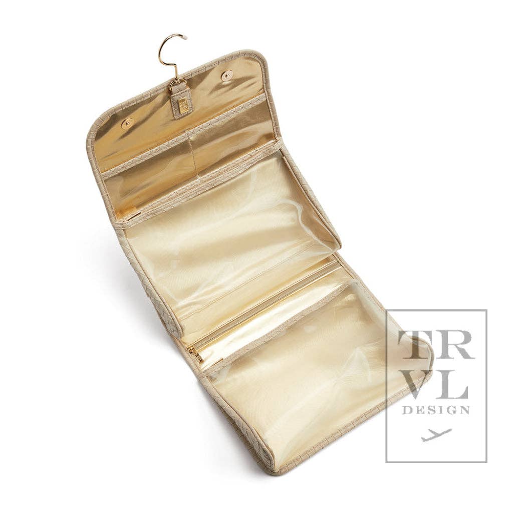 Luxe Hanging Toiletry Case - Woven Bisque: Bisque