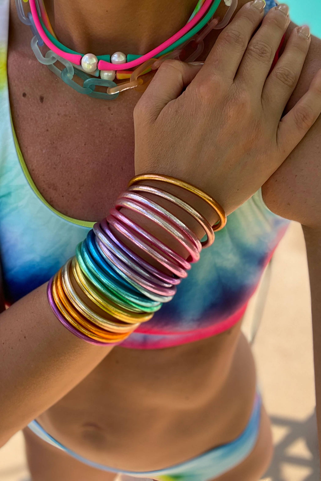 Red Poppy Thai Buddhist Temple Bracelet / Set of 5