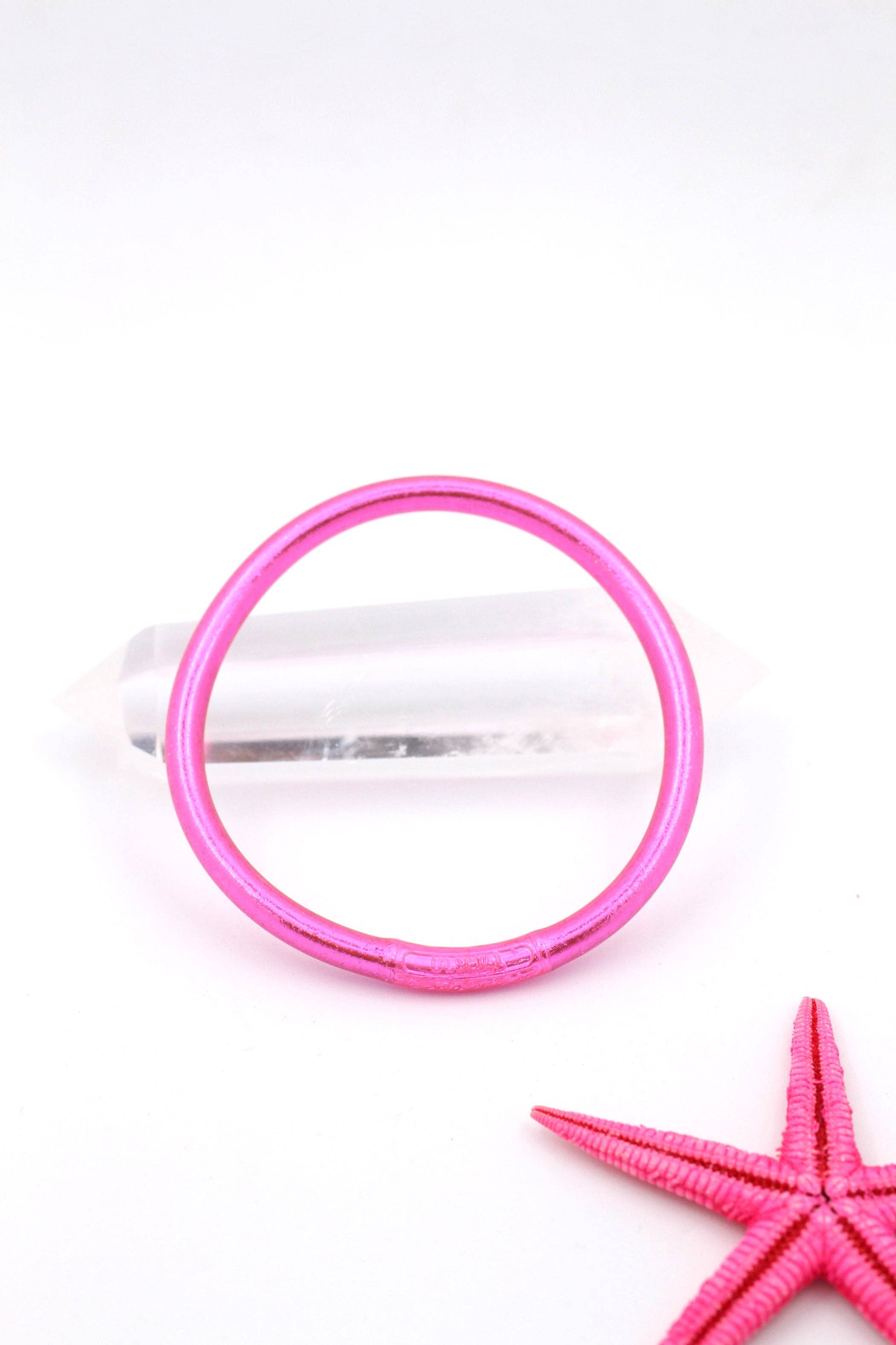Single Rainbow Thai Buddhist Temple Bracelet Bangle / Bubblegum
