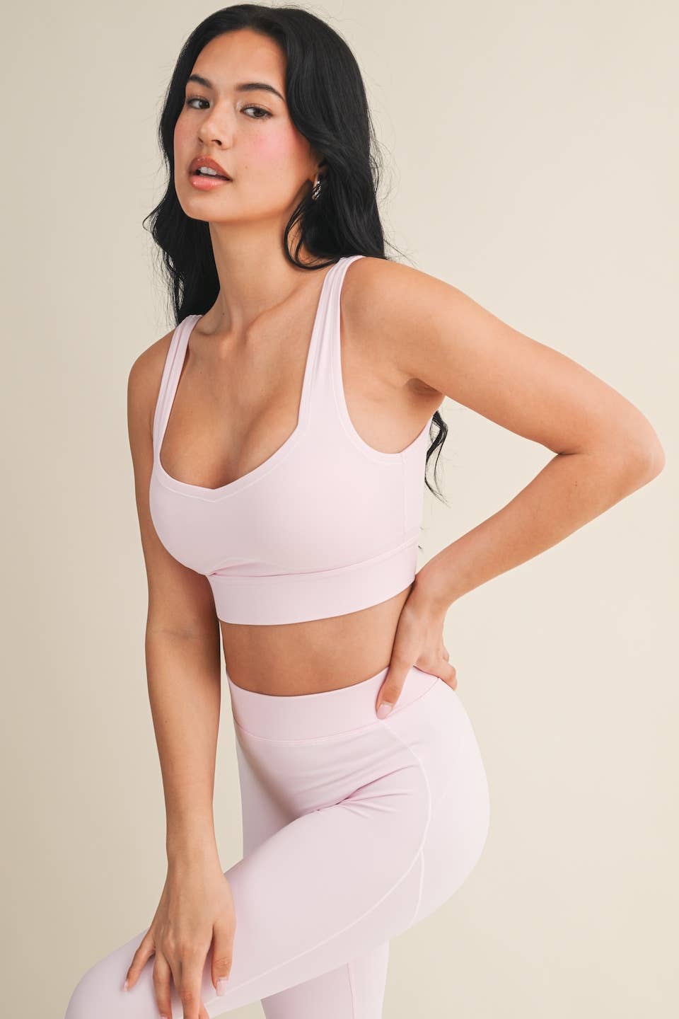 Contrast Trim Sports Bra | Black