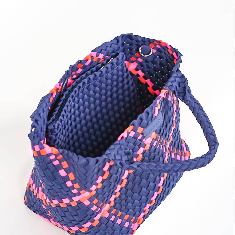 Navy Multi Woven Tote