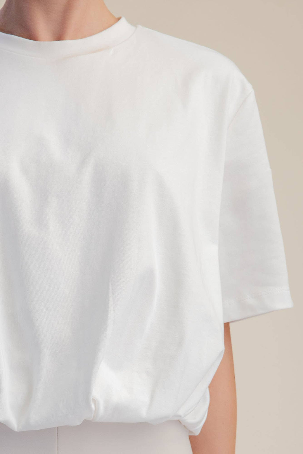 Cropped Bubble Hem T-Shirt