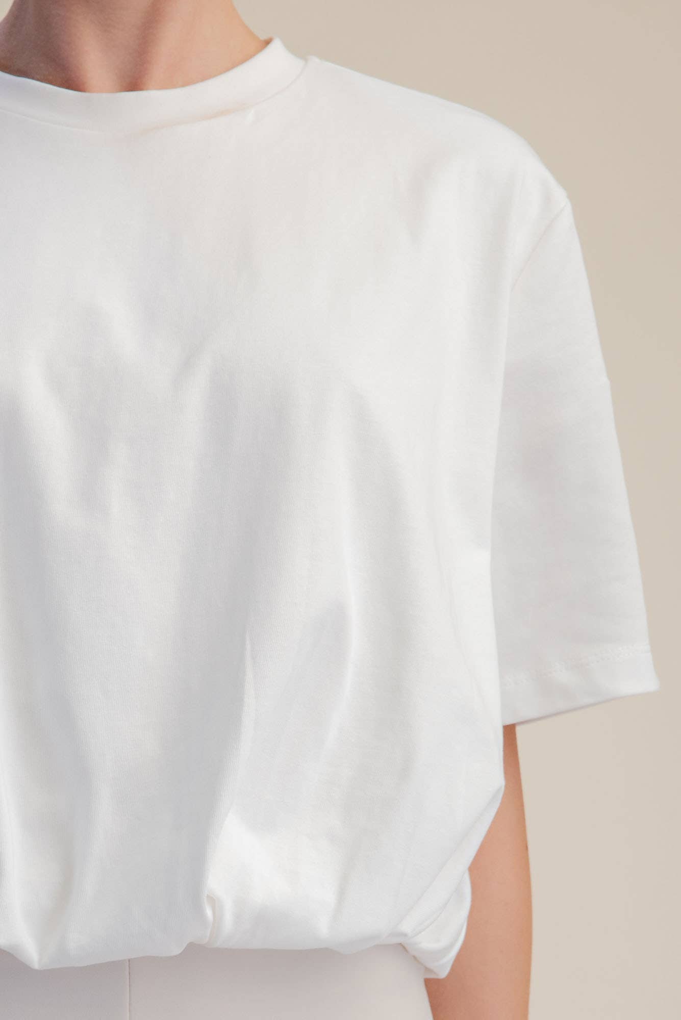 Cropped Bubble Hem T-Shirt