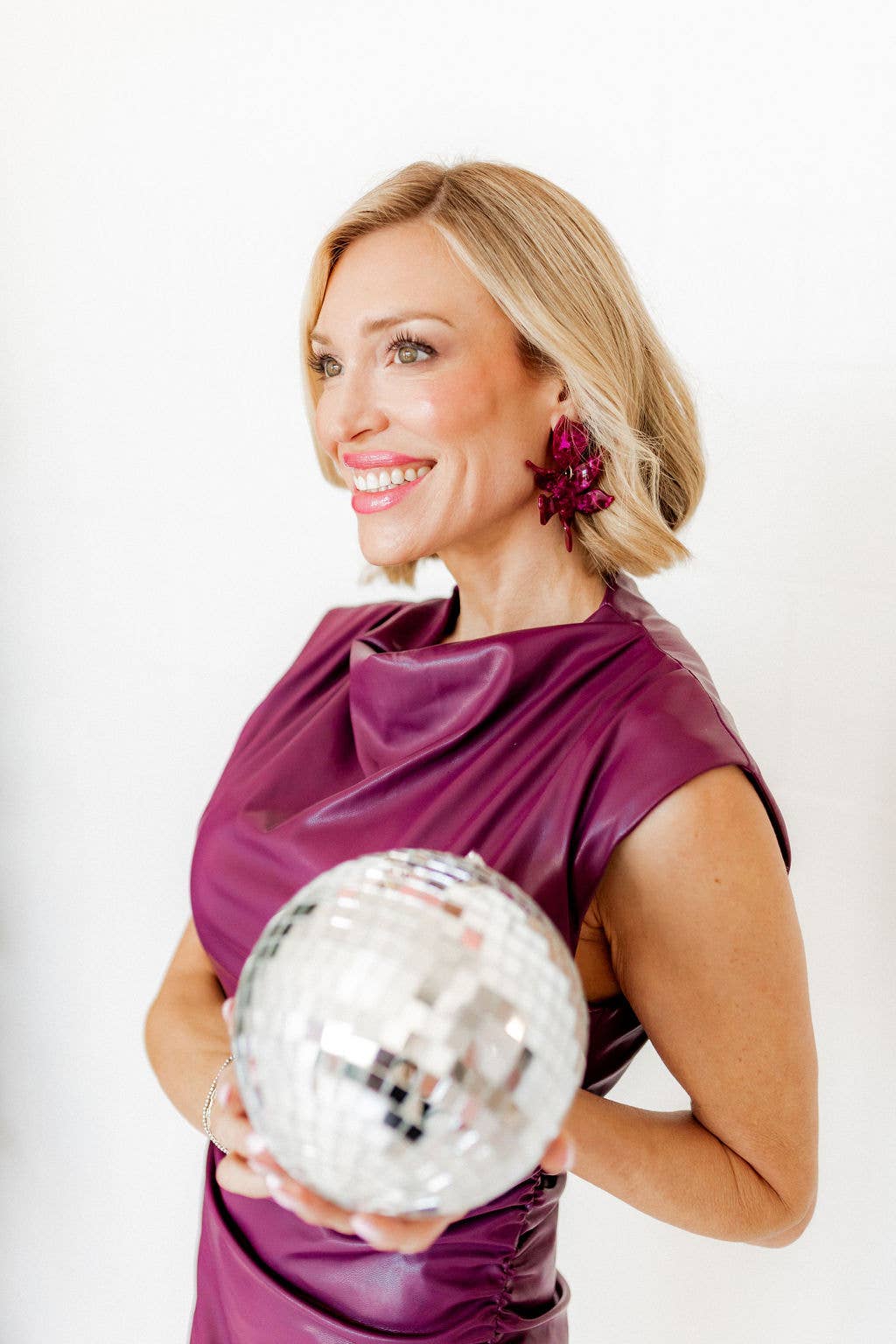 Flora Statement Earrings - Pinot Noir