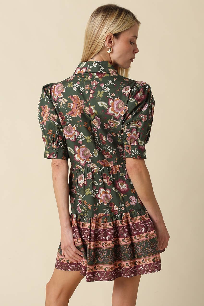 Dana Floral Wrap Mini Dress