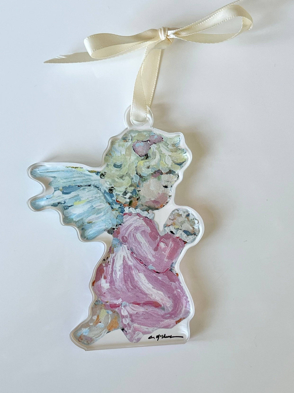"Tiny Wings I" ornament : Pink