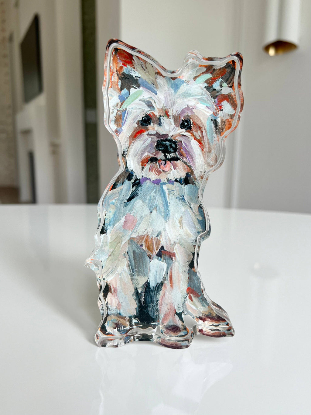 Light Yorkie Acrylic Block