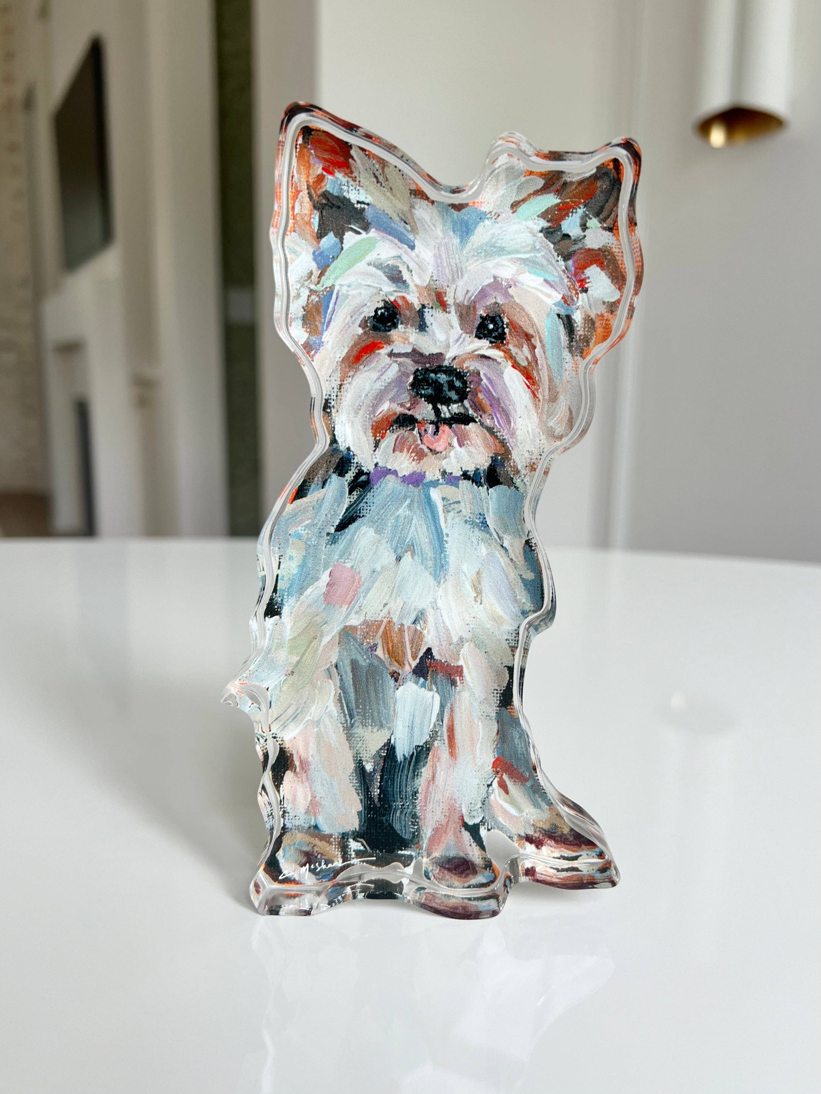 Light Yorkie Acrylic Block