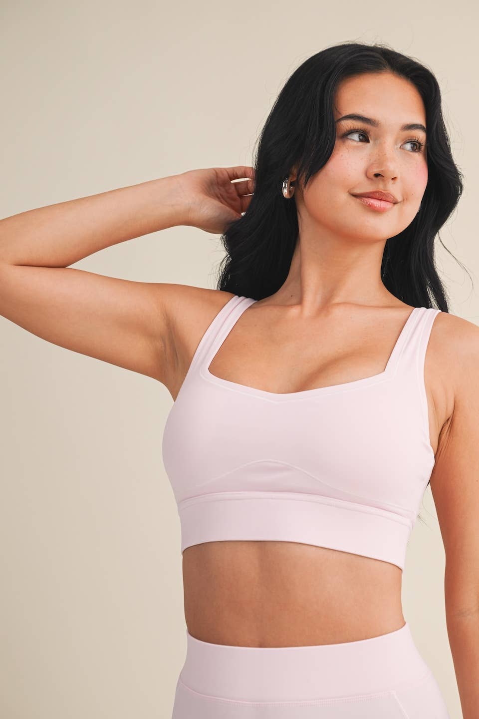 Contrast Trim Sports Bra | Black