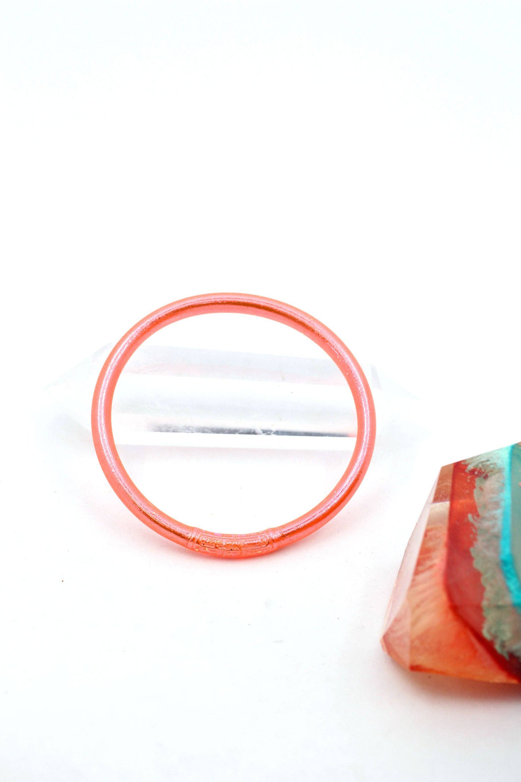 Single Rainbow Thai Buddhist Temple Bracelet Bangle / Bubblegum