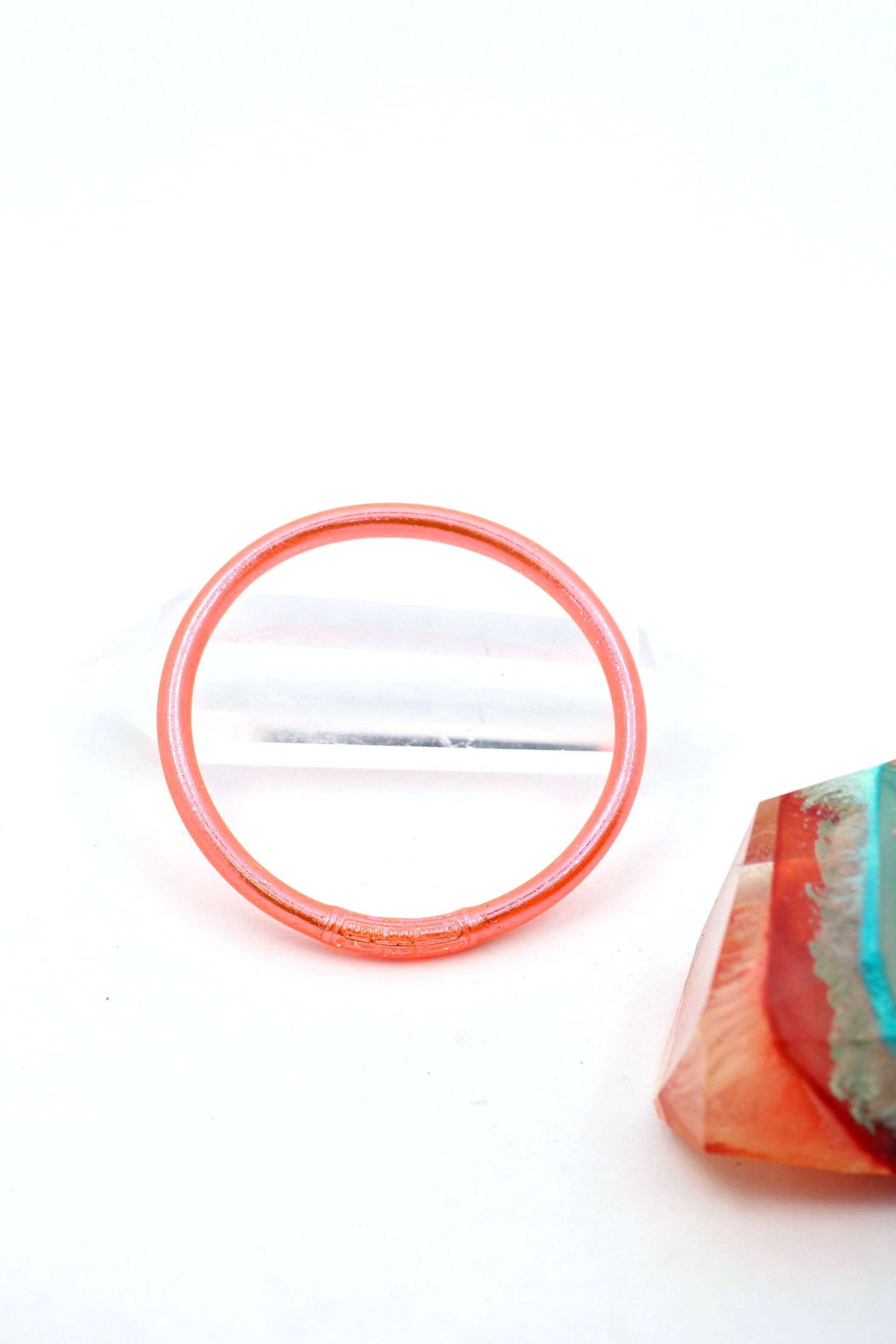 Single Rainbow Thai Buddhist Temple Bracelet Bangle / Flamingo