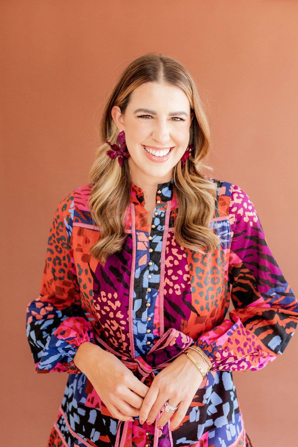 Flora Statement Earrings - Pinot Noir