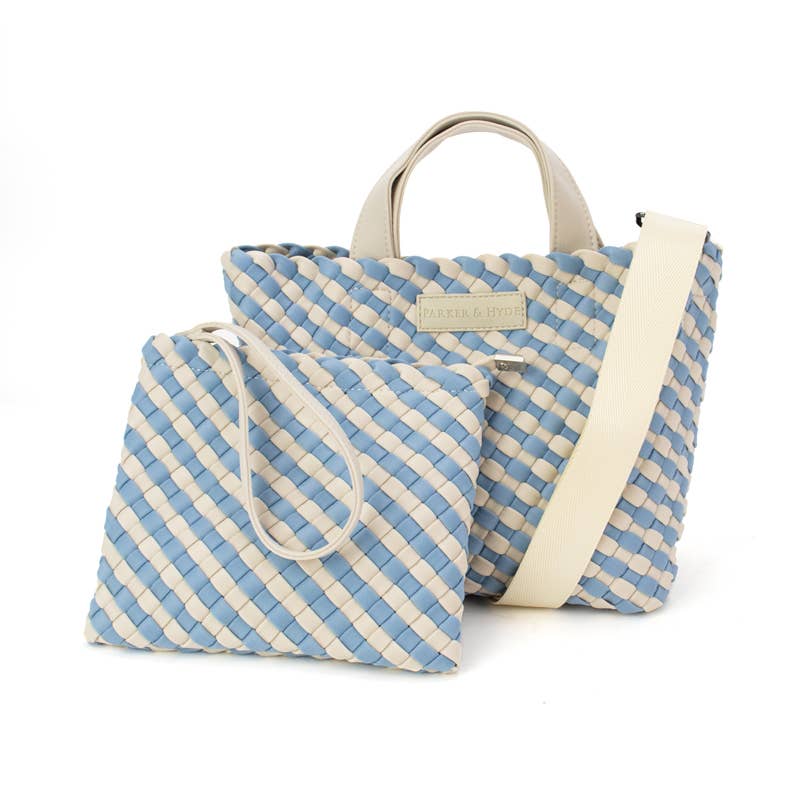 Hampton Mini Tote - Denim + Bone